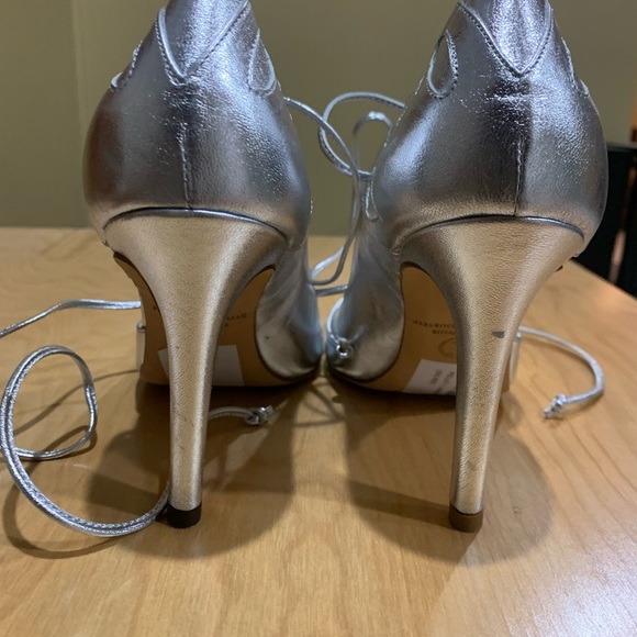 Laced Up OYSBY London Heels - Velvet and Italian Leather (NWOT) - Picture 8 of 13